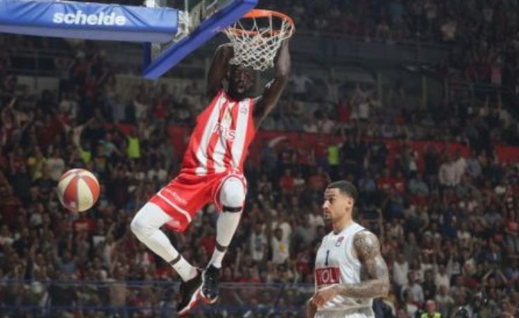 muhamed faje zakucavanje crvena zvezda buducnost 97-54 peti mec finalne serije majstorica 3-2 trijumf srpskog sampiona za ucesce u evroligi naredne sezone