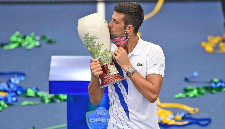 novak djokovic tenis atp tur masters 1000 sinsinati njujork 2020 finale milos raonic 80 titula novaka 35 masters rekord izjednačen sa rafaelom nadalom dupli zlatni masters