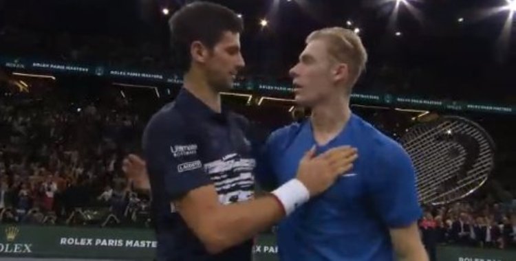 novak djokovic atp masters 1000 pariz bersi dvorana nova titula 34 na turnirima ove kategorije djokic denis sapovalov 2-0 6-3 6-4