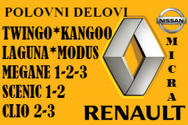 POLOVNI DELOVI RENO ŠABAC RENAULT MEGANE CLIO SCENIC TWINGO BEOGRAD 