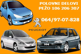 POLOVNI DELOVI PEŽO 106 206 ŠABAC BEOGRAD PEUGEOT 307 NOVI SAD